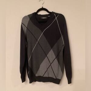 Claiborne For Men Size Small Argyle V-neck Sweater.  In Great Preloved Condition